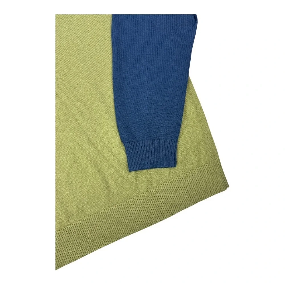 Duluth Trading Co Men's 3XL Sweater Colorblock Blue Green Crewneck Knit
